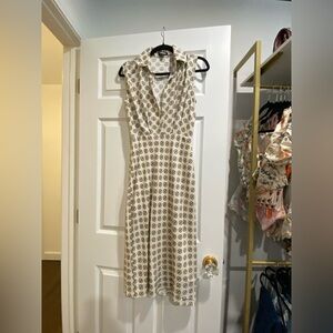 Express Cream Patterned Sleeveless Dress